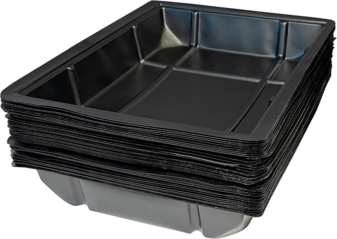 Kitty Lounge Disposable Litter Tray, Black, 50-Pack- Argee RG606/50, Black