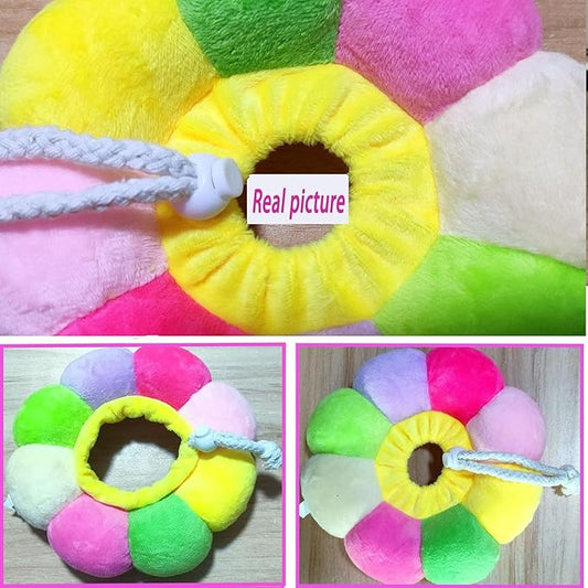 Rabbit Cat Cone Collar Soft,Adjustable Cat Recovery Wound Healing Accessory,Cats Cones to Stop Licking,for Chinchilla,Guinea Pigs,Bunny,Kitten Donuts Collar After Surgery(X-Small)