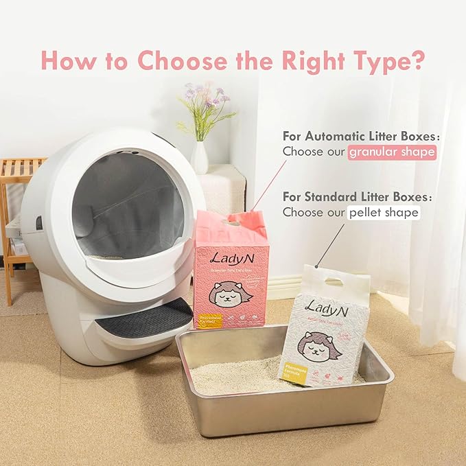 Lady N Cat Attract Tofu Litter | Natural Plant-Based Attractant | Helps Cats Use Litter Box | Great for Training Kittens & Multi-Cat Homes | Classic Pellet for Standard Litter Boxes 9lb