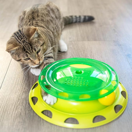 Catstages Catnip Chaser Track – Interactive Cat Toy with Catnip for Batting, Swatting, and Mental Stimulation, Green
