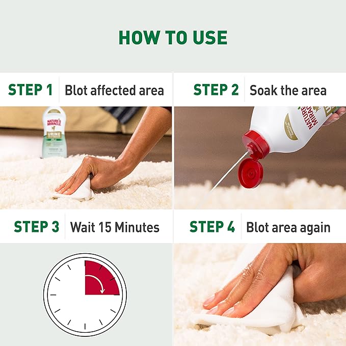 Nature's Miracle Urine Destroyer Plus for Dogs, Enzymatic Formula for Severe Dog Urine Stains, 32 fl oz