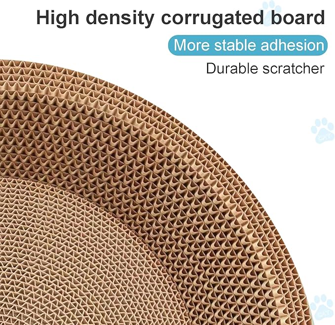 Cat Scratcher, 17.7x17.7 inches Cardboard Cat Scratchers for Indoor Cats, Large Cat Scratching Board, Round Bowl Cat Scratch Pad Bed with Catnip
