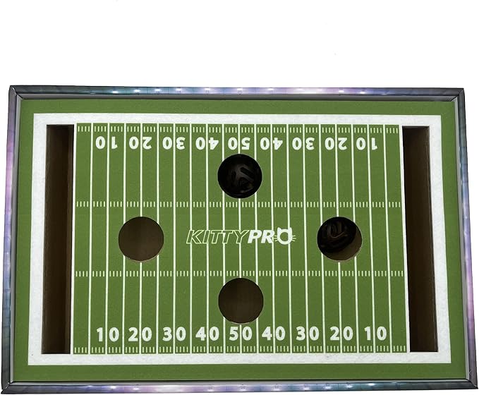 NFL Tennessee Titans Football Field Felt Cat Scratcher & Lounge - Game Day Cat Toy with 2 Jingle Bell Balls