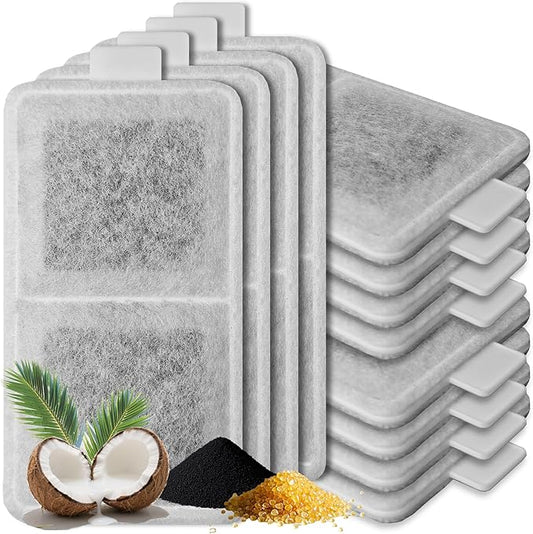 12 Pack Cat Water Fountain Filter Replacement Compatible With PetSafe Whisker City Automatic Pet Fountain, Small and Large Size Pet Water Fountain Replacement Filters(Large)