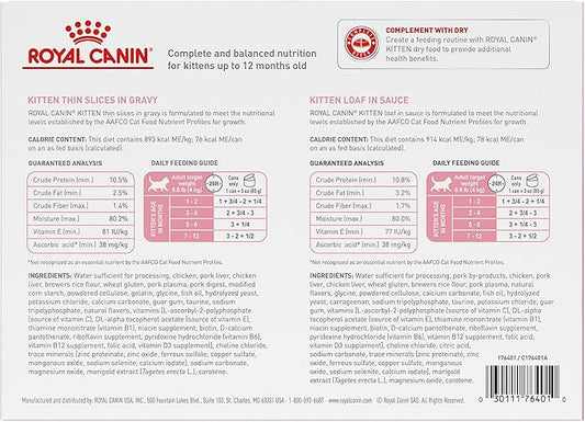 Royal Canin Feline Health Nutrition Kitten Wet Food Variety Pack, 12 Pack, 2 Varieties, 3 oz Cans