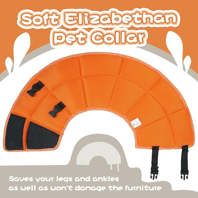 Dog Cone for Large Dogs After Surgery, Soft Dog Cone Collar for Dogs to Stop Licking, Adjustable Comfy E-Collar Alternative Lightweight Post-Surgery Recovery Elizabethan Collar for Pet