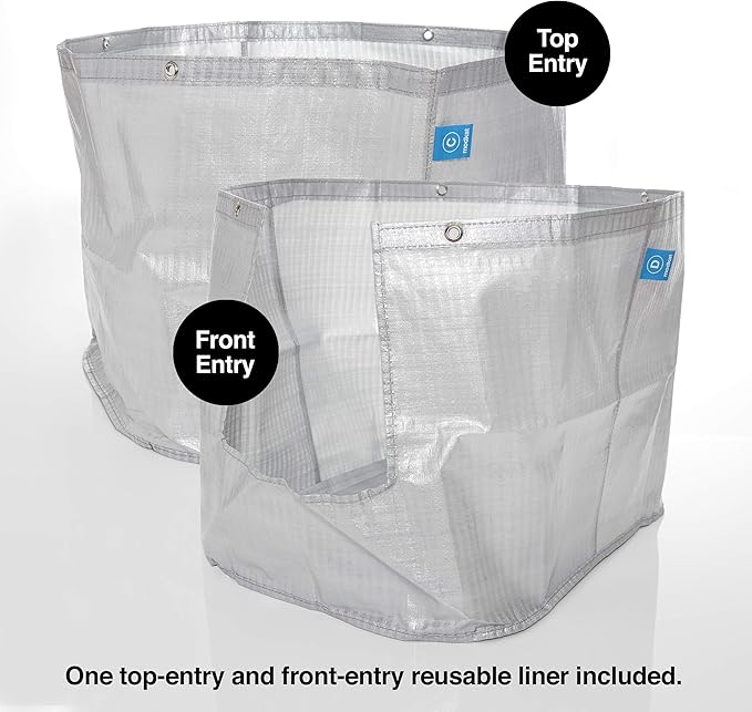 Modkat® XL Litter Box, Top or Front-Entry Configurable, Full Height Seamless Base, Reusable Litter Liners, Sifting Litter Scoop, 2X Bamboo Charcoal Filters - Black