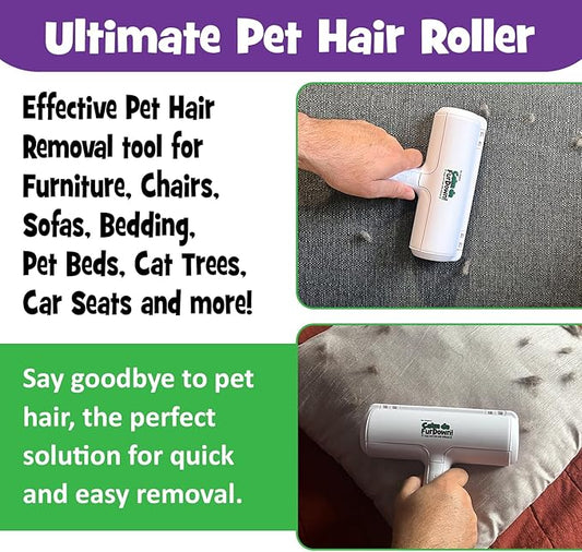 Calm Da Fur Down Pet Hair Remover Reusable Roller - Portable Effective Dog & Cat Hair Remover- Pet Lint Roller Extra Sticky for Couch, Cat Trees, Dog beds, Carpet, Bedding, Car, Home Fur Removal Tool