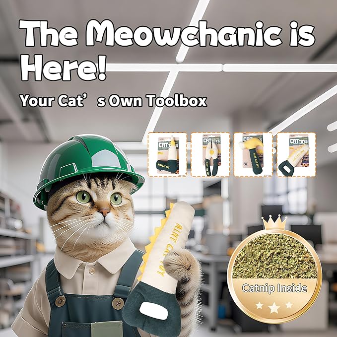 Plush Catnip Saw Toy for Cats – Durable, Bite-Resistant Chew Toy Filled with Natural Catnip, Interactive Teething & Indoor Play Toy for Kittens & Adult Cats