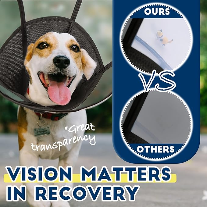 Soft Dog Cone Collar, Comfortable Pet Recovery Neck Collars After Surgery for Large Medium Dogs, Plastic Breathable Elizabethan Dog Head Circle Stop Licking, Adjustable Cones 20cm /8" Long (M Pink)