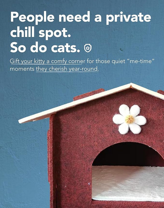 Lukamoo® Cute Cat House (Vanilla Mocha, Large)