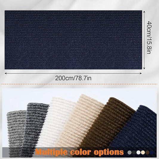 Couch Cat Scratch Protector - 78.7" x 15.8" Trimmable Self-Adhesive Cats Claws Scratch Pads, Sisal Cat DIY Climbing Couch Protector for Scratch Post Cat Tree Replacement Indoor (Dark Blue)