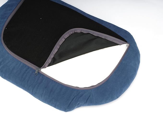 HomSof 26.38" Scandinavian Style Elevated Dog Cat Bed Pet Sofa with Solid Wood Legs and Bent Wood Back with Velvet Cushion,Small Size，Navy+Brown