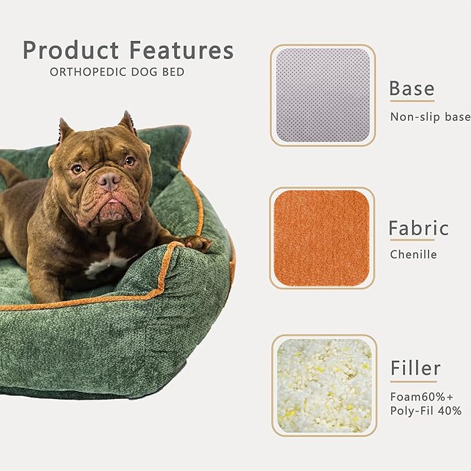 Orthopedic Dog Bed for Small Dogs - Washable Pet Bed with Removable Side Bolsters, Non-Slip Durable, Plush Cat Sofa for Comfort - Soft Supportive Small Dog Sofa (Light Grey)