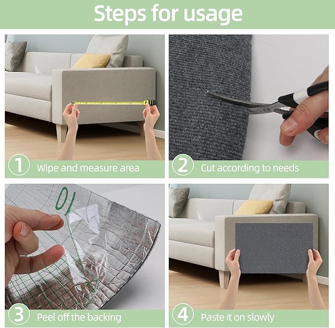 Cat Scratch Mat 78.7"x15.8",Replacement Cat Scratching Post or Scratch Pad,DIY Cat Tree Shelf,Decoration Cat Tower,Protector Couch Furniture or Wall (Black)