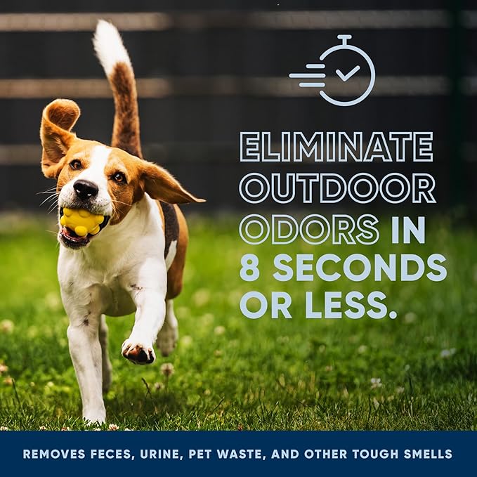 Eco Strong Outdoor Odor Eliminator Outside Dog Urine Enzyme Cleaner Powerful Pet, Cat, Animal Scent Deodorizer | Professional Strength for Yard, Turf, Kennels, Patios, Decks (128 oz W Sprayer)