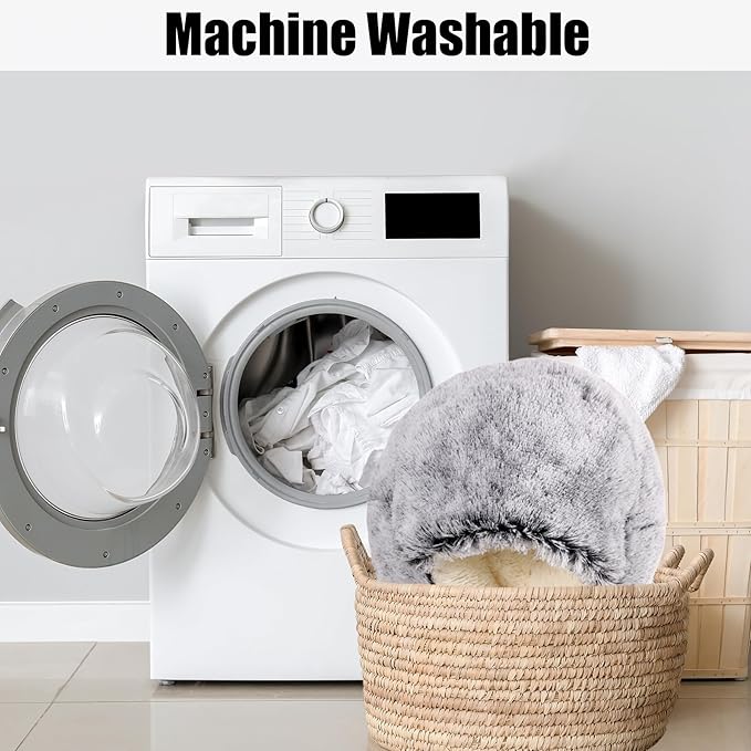 HYQ Small Dog Bed with Cover Cave, Cat Beds for Indoor Cats Washable, Cozy Cat Cave Bed, Round Puppy Bed with Hooded Cover, Dog Beds for Small Dogs with Anti-Slip Bottom (Grey, 20×20 Inch)