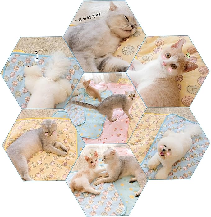 NACOCO Pet Cooling Mat Cat Dog Cushion Pad Summer Cool Down Comfortable Soft for Pets and Adults (L, Pink)