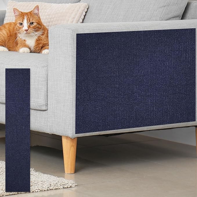 uxcell Self-Adhesive Cat Scratching Mat, 1 Roll 78.7" x 15.8" Couch Protector from Cat Claws for DIY Sofa, Wall, Doors, Cut Anti Cat Scratch Pad Carpet Mat, Dark Blue