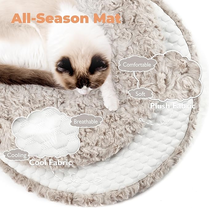 Easyego Modern Cat Tree, Aesthetic Wood Cat Tree Tower for Large Cats, Luxury Cat Condo with Scratching Posts and Flower Platforms, Cat Furniture by Easyego, (Rabbit Hair - Bullet Gray)