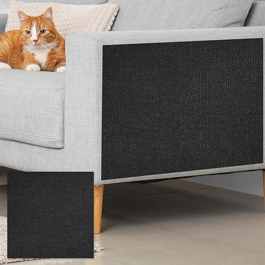 uxcell Self-Adhesive Cat Scratching Mat, 1 Roll 236" x 236" Couch Protector from Cat Claws for DIY Sofa, Wall, Doors, Cut Anti Cat Scratch Pad Carpet Mat, Black