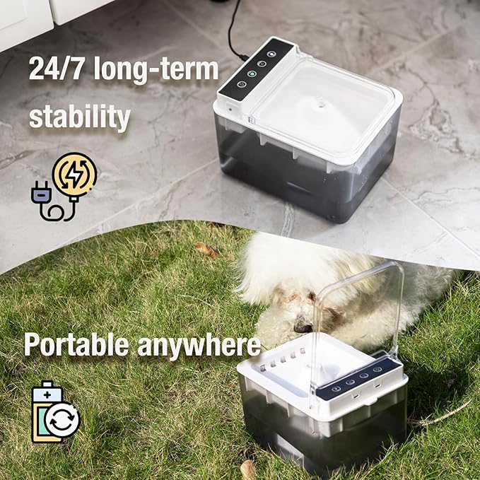 Automatic Cat Water Fountain Cordless:3L/102oz Cat Dispenser for Drinking-Pet Water Fountain Indoor-Pet Feeding & Water Supplies with Motion Sensor, Ultra Quiet Pump, BPA-Free, Black