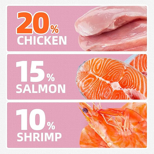 Just Try 16 OZ Shrimp Cat Treats - Grain Free, Crunchy Cat Snacks with Real Shrimp & Krill Oil for Cats, Omega-3 for Skin & Coat, Training Treats