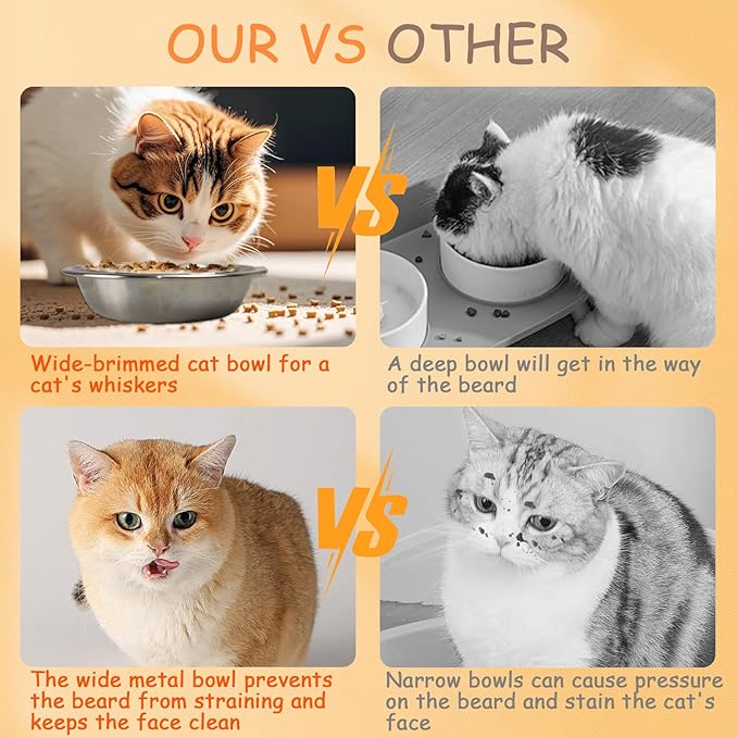 10 PCS 304 Stainless Steel Cat Bowls, Small Metal Pet Food Bowl (5.5in Diameter)