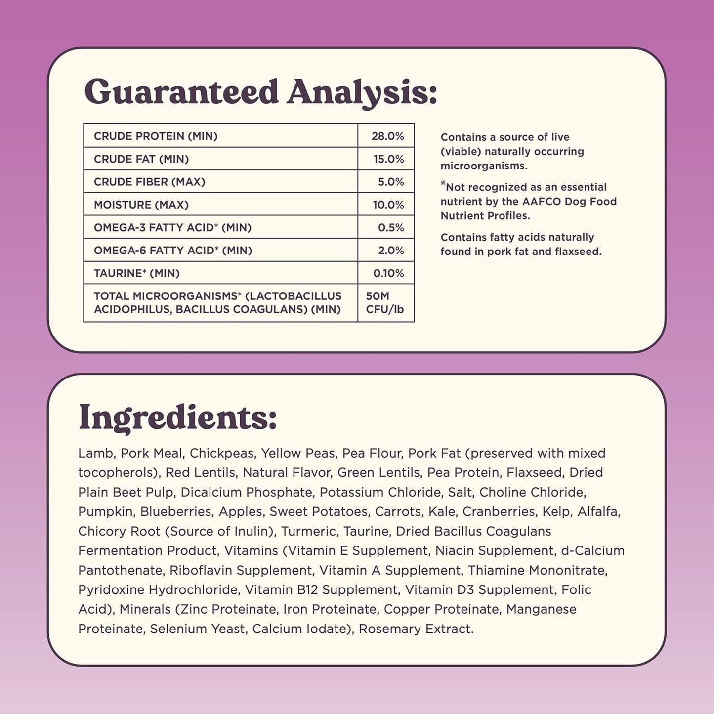 Brave Probiotic Dog Food Dry, Lamb, 18lb Bag, Natural Grain Free Adult Kibble for Digestive Health Made with Real New Zealand Lamb, 20 Plant Based Superfoods, Corn, Poultry & Soy Free