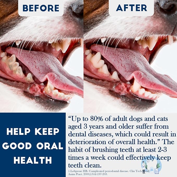 Dog Toothbrush Kit 4 Pack, 10,000 Ultra-Soft Bristles, Dog Tooth Brush for Medium to Large Dogs & Cats, Pet Tooth Brushing Kit for Easy Dental Cleaning, 2 Pink Wave Head & 2 White Flat Head