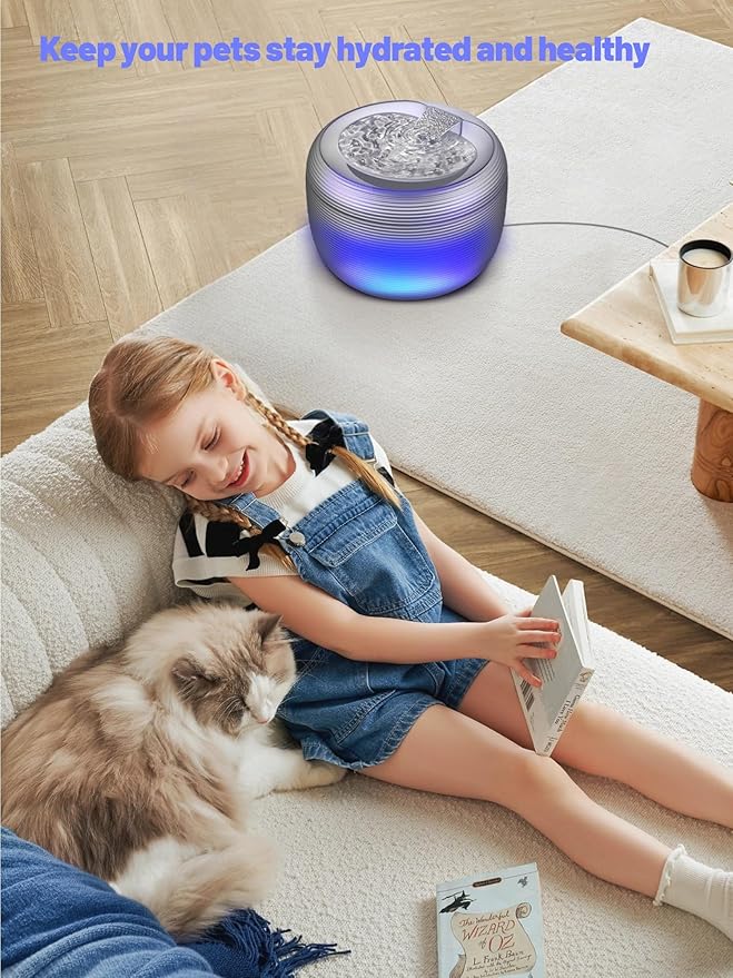 SIBAYS Cat Water Fountain Filters, Pet Water Fountain Filter Replacement for 3.5L/118oz Pet Fountain, Made of Activated Carbon and PP Cotton, 16 Filters, 16 Pump Sponges, 2 Muffler Sponges(Model: L04)