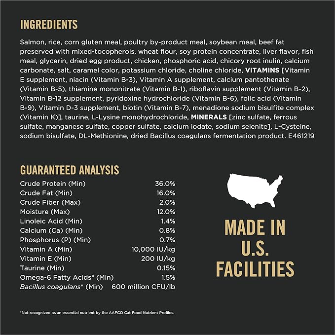 Purina Pro Plan High Protein Cat Food With Probiotics for Cats, Salmon and Rice Formula - 7 lb. Bag