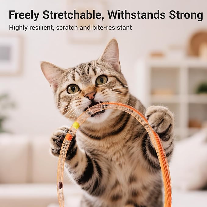 Potaroma Interactive Cat Toy with Motion Sensor, Chirping Sound & Catnip – Funny Grenade Design with Mesh Tail, Rechargeable Smart Rolling Ball for Bored Indoor Kittens & Adult Cats 3 Inches