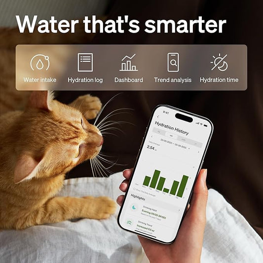 PETLIBRO Upgrade Cat Water Fountain, Dockstream 2 Smart App Monitoring Pet Water Fountain for Cats Indoor, 3L/101oz Cat Fountain Stainless Steel Tray for Drinking, 5G WiFi Auto Cat Water Dispenser Dog