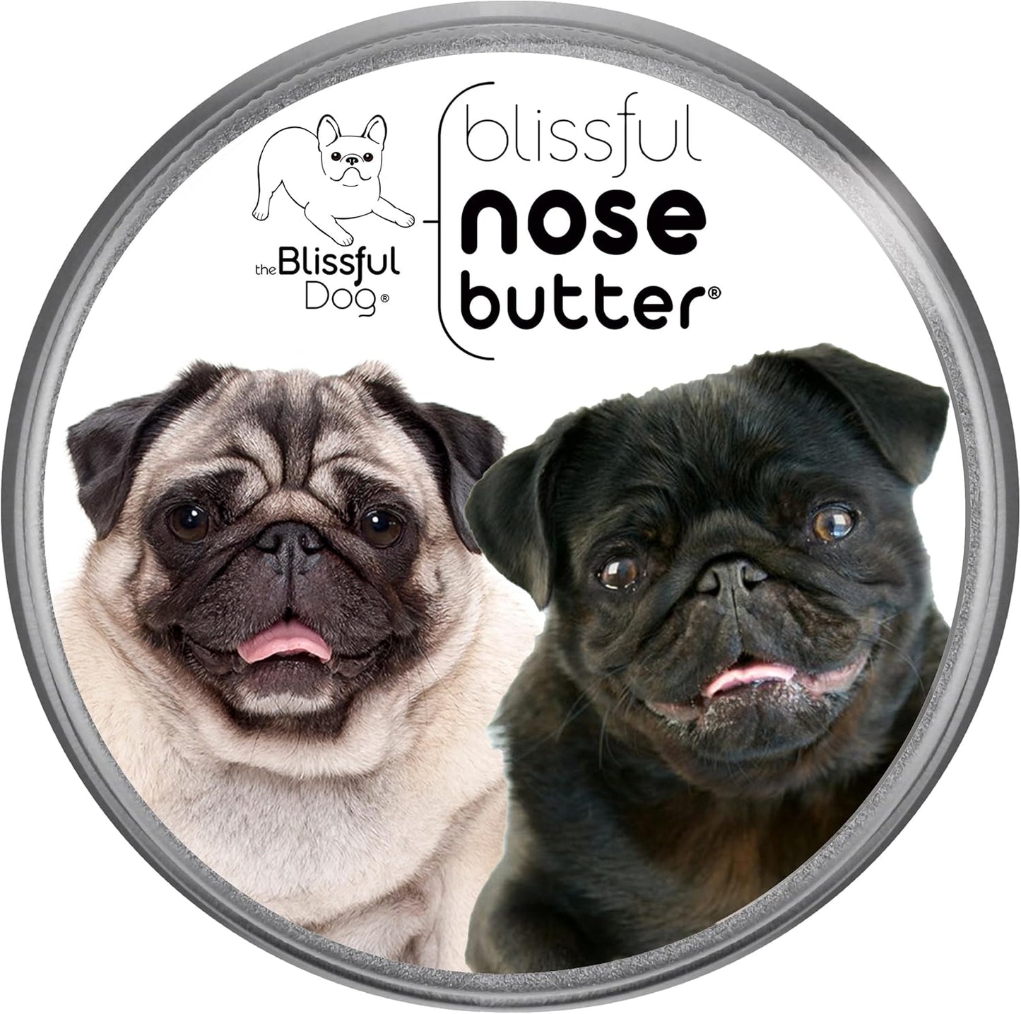 The Blissful Dog Pug Duo Unscented Nose Butter - Dog Nose Butter, 2 Ounce