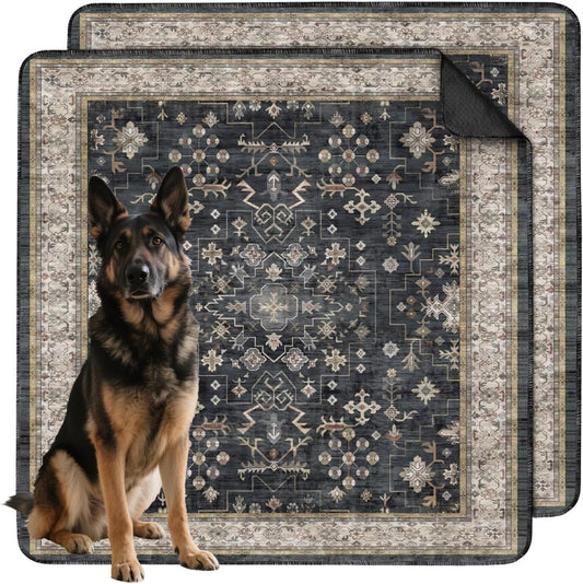 Washable Pee Pads for Dogs 2 Pack, Absorbent Reusable Puppy Pads Waterproof, Leakproof & Non-Slip Whelping Pad, Potty Training Pads for Dogs Playpen Mat 48x48