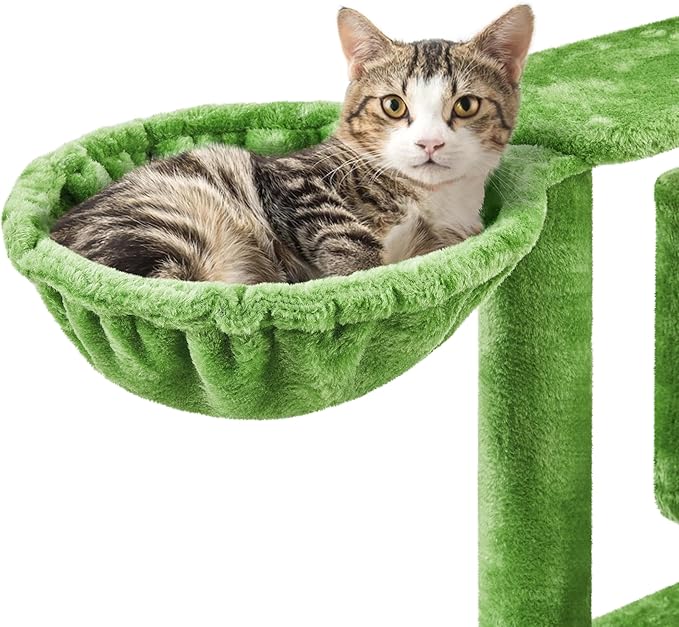 Topeakmart Cat Tree, 57in Cat Tree Tower for Indoor Cats with Basket Top Perches Sisal Scratching Board and Dalling Ball, Cat Activity Center for Kittens