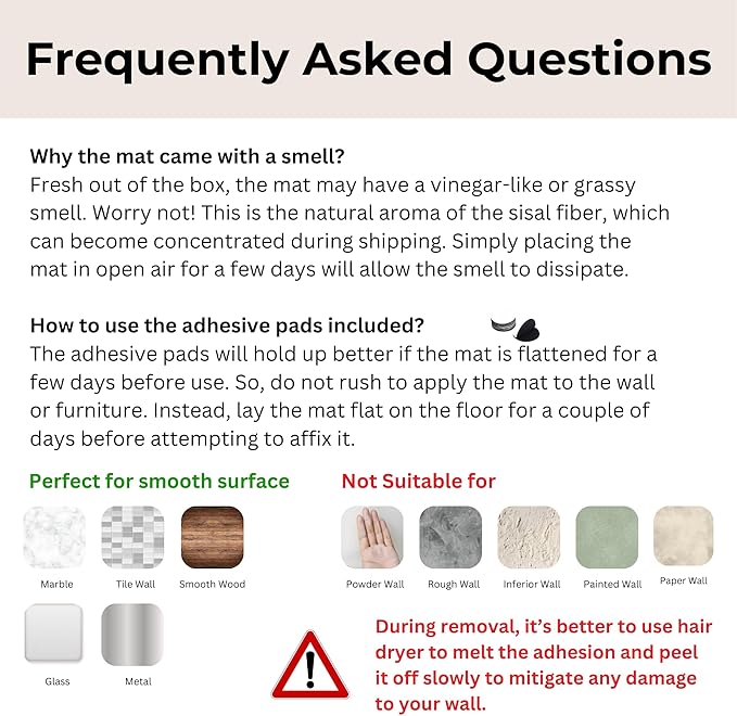 Sisal Cat Scratcher Mat (Use on Wall, Couch and Carpet), Durable and Shedding-Resistant Cat Scratching Surface - 21.7x13 inch with Adhesives and Twist Pins (The Black Cat Vintage Poster)