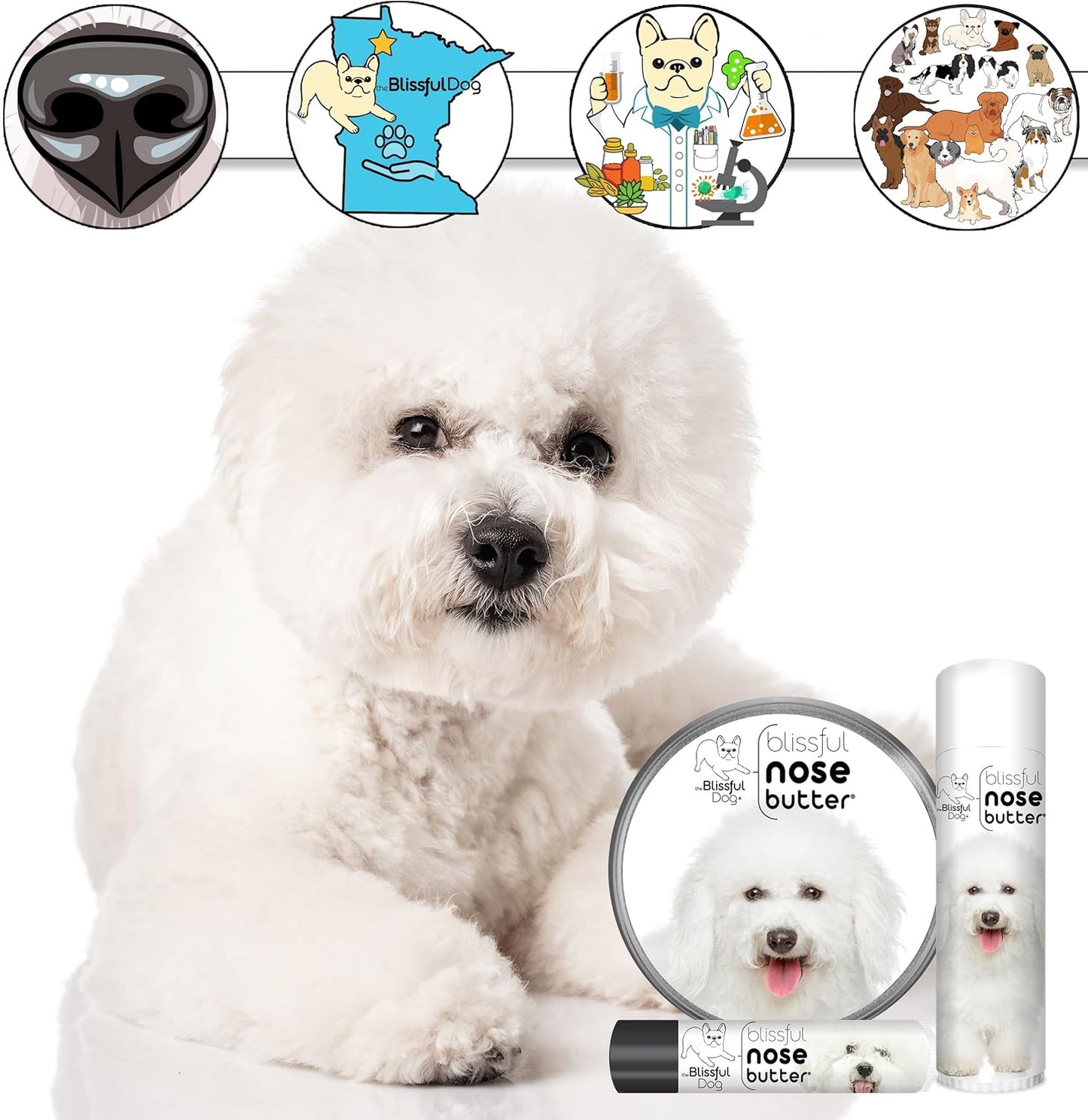 The Blissful Dog Bichon Frise Unscented Nose Butter, 1-Ounce
