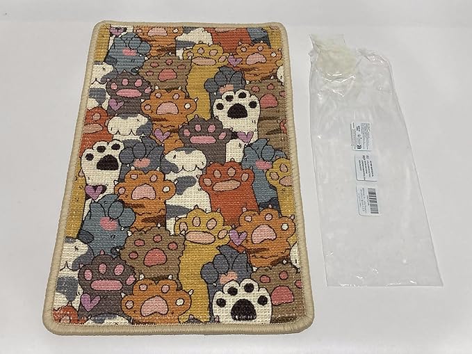 SOLDAY Sisal Cat Wall Scratcher for Floor Wall Carpet Couch Furniture, 22x13 inch Anti Scratch Furniture Protector, Cat Scratching Posts Board with Velcro Tape(Cat Paws)