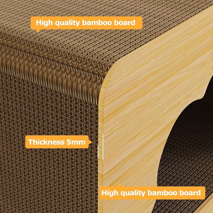 Cat Scratcher House,2 in 1 Cardboard Cat House Durable and Sturdy Cat Scratching Post Cat Scratching Board Cat Scratchers for pet to Scratch, Rest and Play, Easy to Assemble