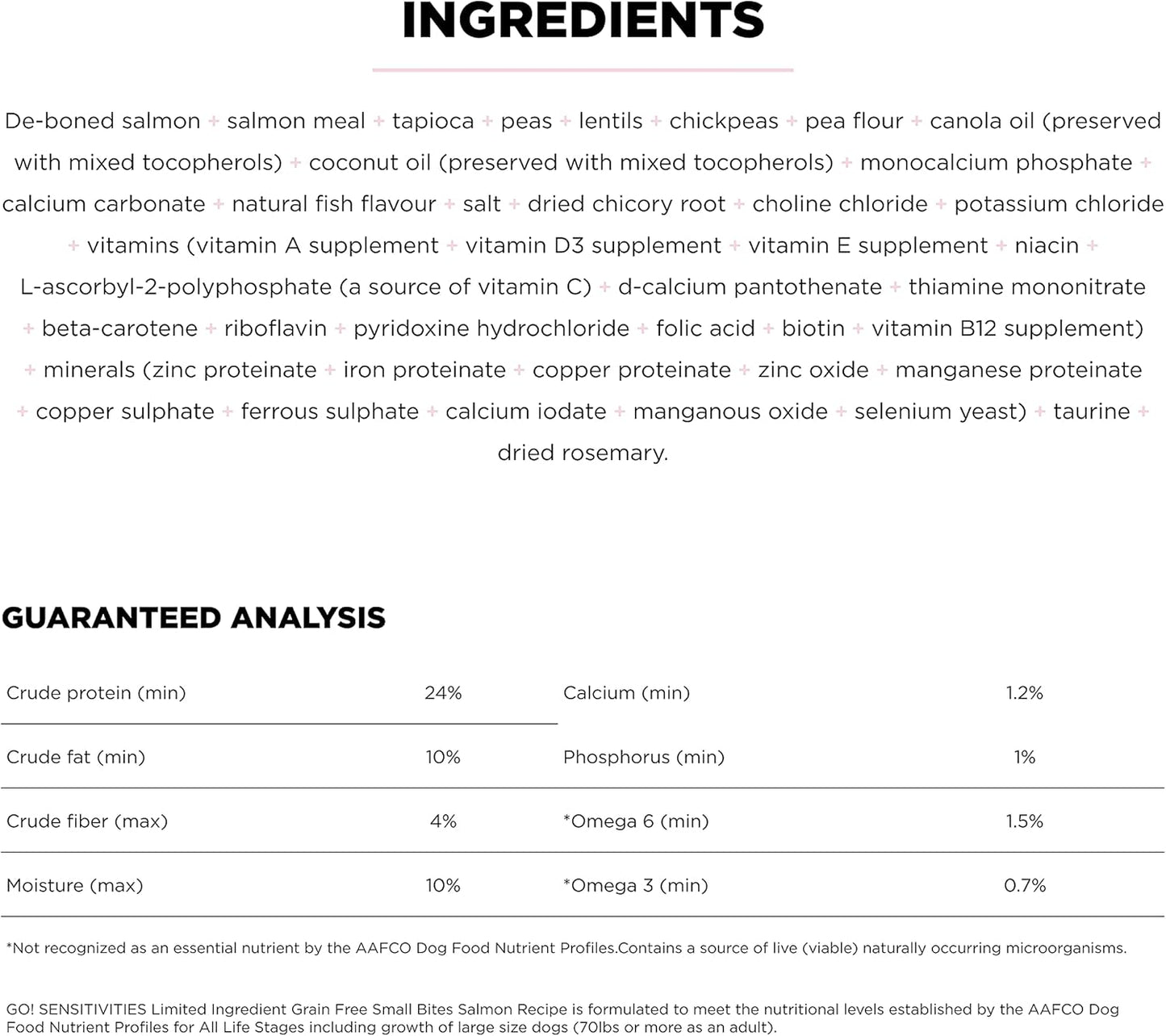 Go! Solutions Sensitivities Limited Ingredients, Grain-Free Dry Dog Food, Small Bites Salmon Recipe for Sensitive Stomach, 6 lb Bag
