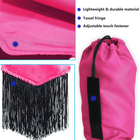 Harrison Howard Smooth Lightweight Adjustable Fastener Nylon Horse Tail Bag with Fringe