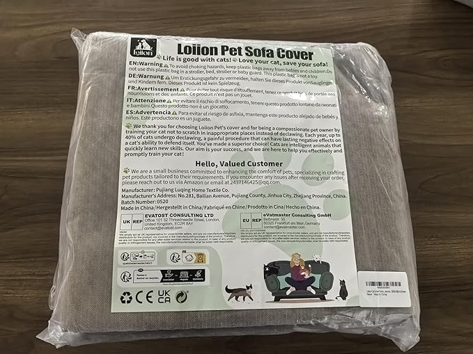 Cat Scratch Furniture Protector - Anti-Slip, Waterproof Sofa Cover to Keep Cats Off, Pet-Friendly Couch Protectors for 3 Cushion Couch, Brown Anti-Scratch Couch Cover for Pets and Kids 118"X71"