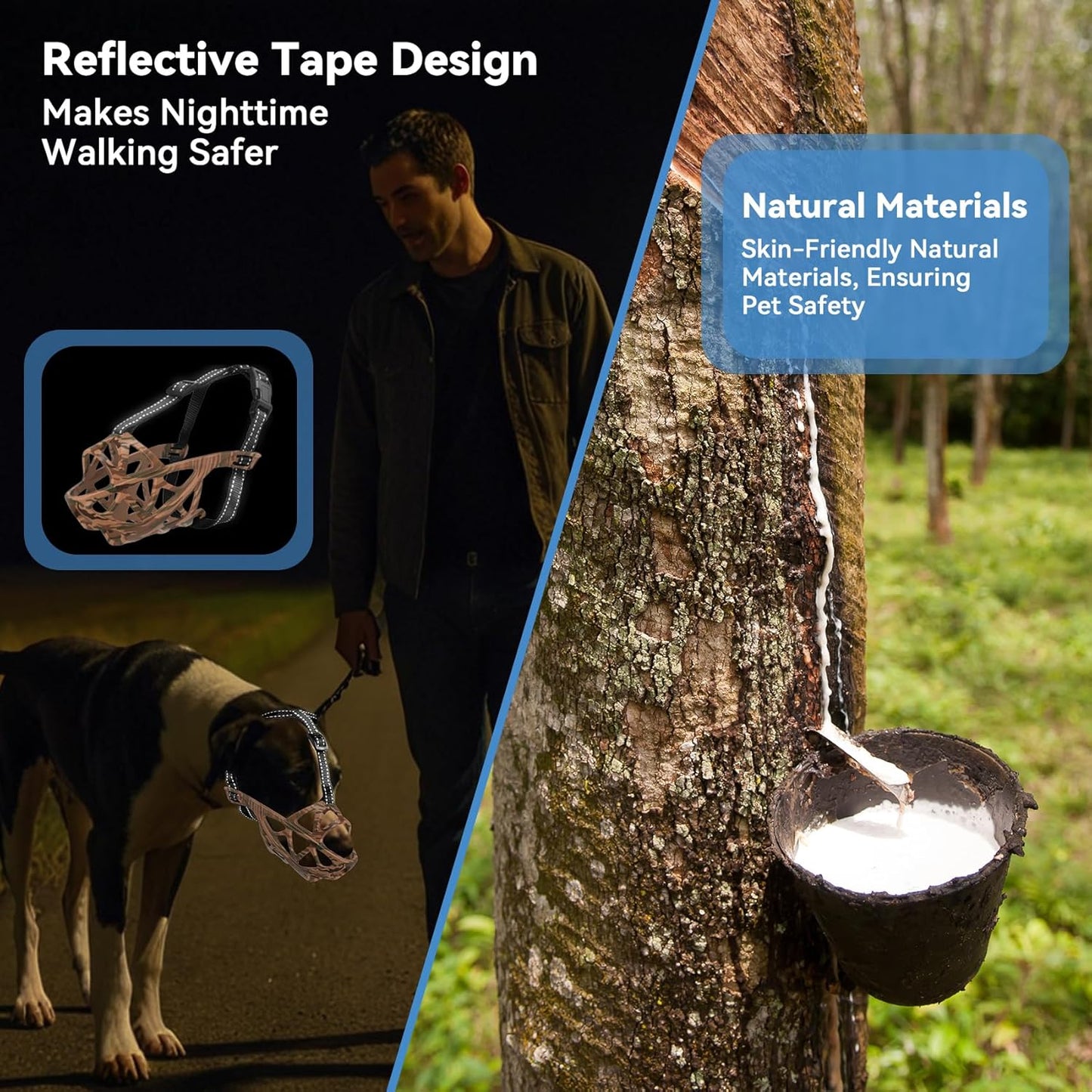 Dog Muzzle for Large Dogs, Breathable Basket Muzzles for Small, Medium and X-Large Aggressive Dog, Allows Panting Drinking, Suitable for Grooming Trimming Training (Camouflage Brown, L)