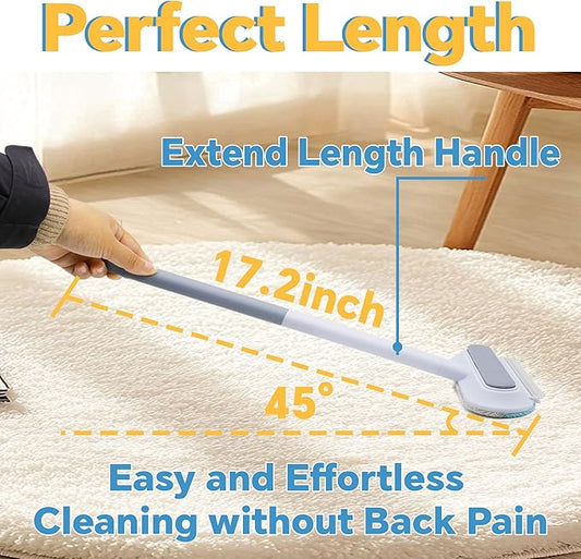 Pet Hair Removal Tool, 4 in 1 Reusable Washable Lint Brush for Cat and Dog Hair Remover, Gentle on Furniture with Extra Long Handle for Couch, Carpet, Clothing, Bedding, Car, Window