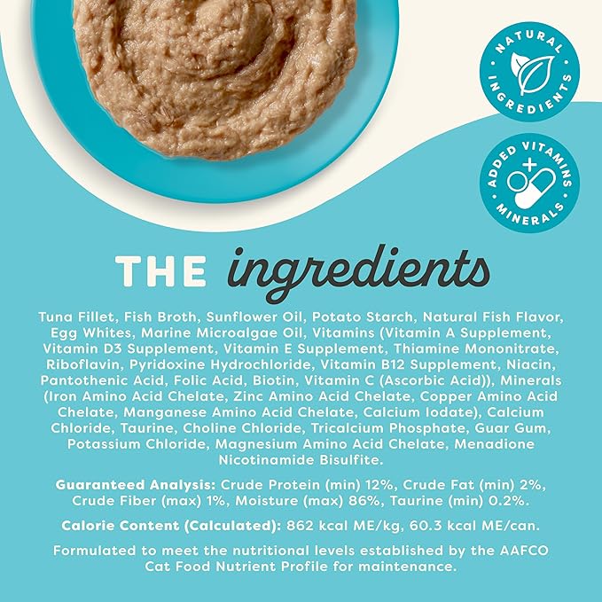 Applaws Vitality Wet Cat Food Paté, Natural Canned Cat Food, Wet Food for Cats with Added Vitamins and Minerals, Grain Free, Carrageenan Free, Tuna Fillet Recipe (24 Count, 2.47 oz Cans)