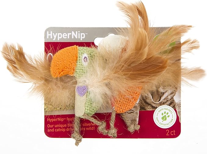 Petlinks (2 Count) HappyNip Love Birds Cat Toys, Contains Silvervine & Catnip - Multi Color, 2 Count