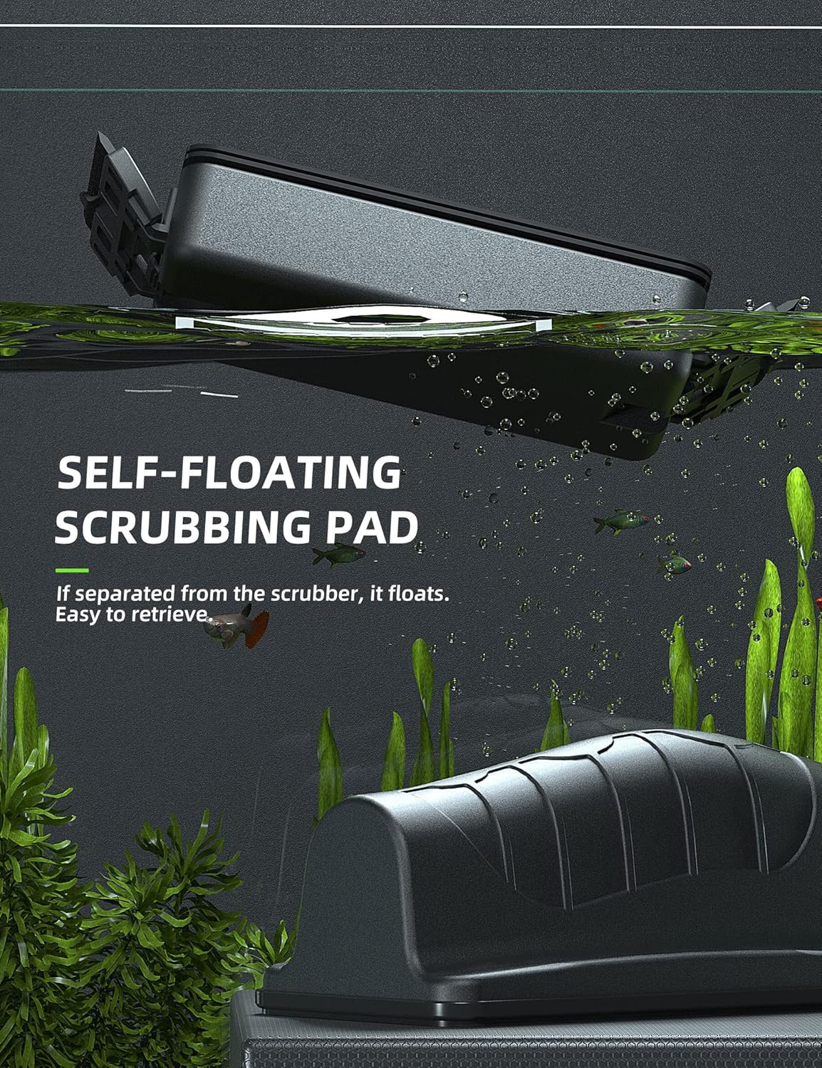 Jasonwell Magnetic Aquarium Fish Tank Cleaner Magnet Scraper for Glass Aquariums Cleaning Tools Scrubber Floating Brush (M)