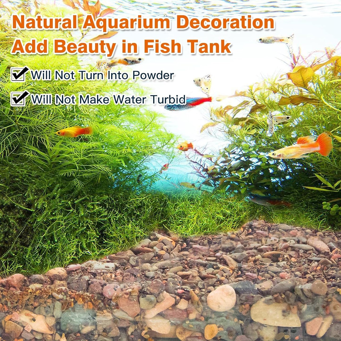 WDEFUN 10 LBS Aquarium Gravel River Rock Stones, Natural Decorative Polished Mixed Colorfl Gravel,Outdoor Decorative Stones for Plant Aquariums, Landscaping, Vase Fillers